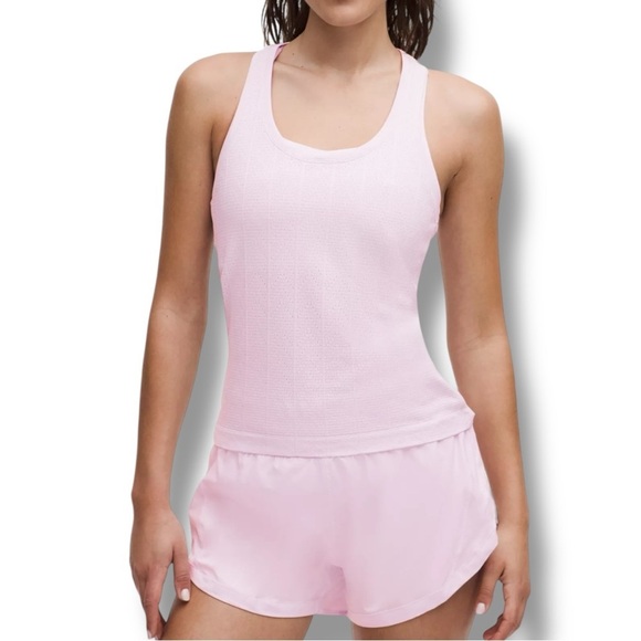 lululemon athletica Tops - NWT LULULEMON Swiftly Pointelle Racerback Tank *Waist Herringbone Dot Pink 14